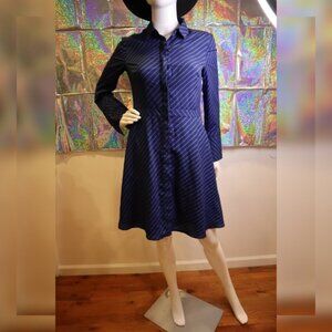 Banana Republic Blue Button-Up Shirt Dress